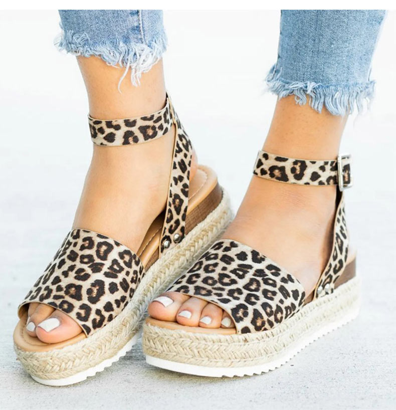 Women's Comfortable Wedge Sandals Leopard