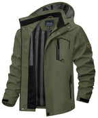 Lightweight Waterproof Windbreaker Jacket for Men with Mesh Lining Army Green-1