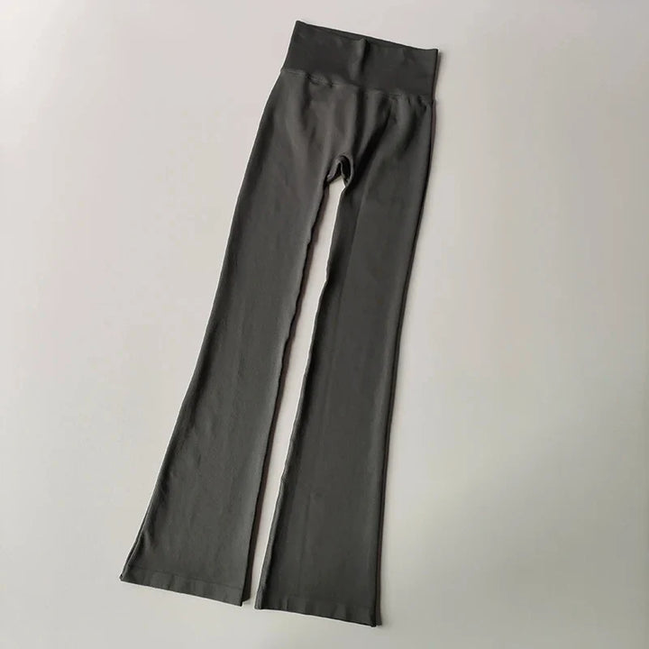 Women's High Waist Compression Seamless Micro Flared Yoga Leggings Grey