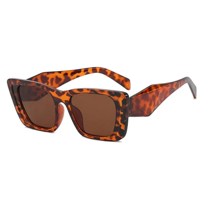 Retro Square Unisex Sunglasses – Vintage Mirror Shades Leopard other