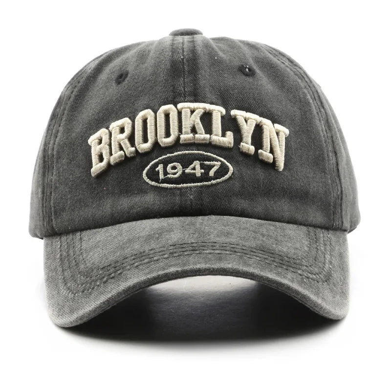 Adjustable Retro Brooklyn Embroidered Baseball Cap-MODAUTLET