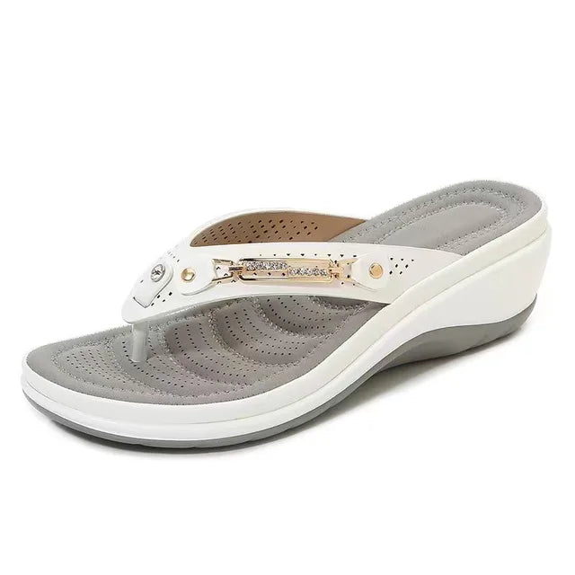 Women's Orthopedic Summer Sandals with Soft Footbed White