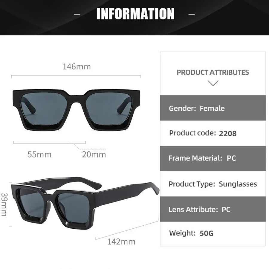 Retro Square Unisex UV400 Sunglasses