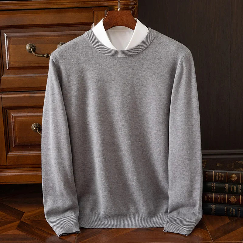 Men’s Premium Merino Wool Sweater Medium gray