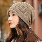 Unisex Autumn Winter Knitted Wool Roll-Brim Beanie