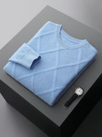 Men's Merino Wool Sweater in Meadow Green Blue