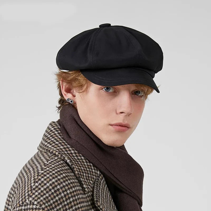 Unisex Adjustable Vintage Cotton Beret & Octagonal Newsboy Cap-MODAUTLET