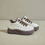 Women's Fleece Lined Casual Fall Shoes Beige Brown