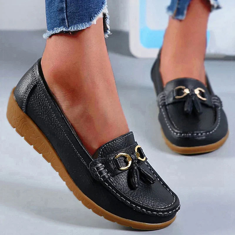 Women's Genuine Leather Tassel Moccasins