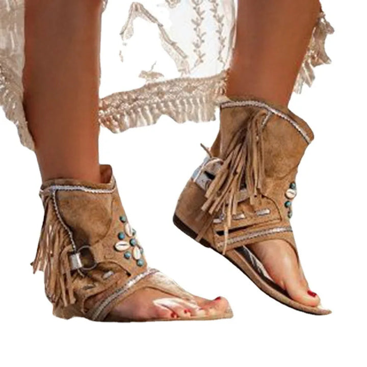 Women's Retro Fringe Sandals-MODAUTLET