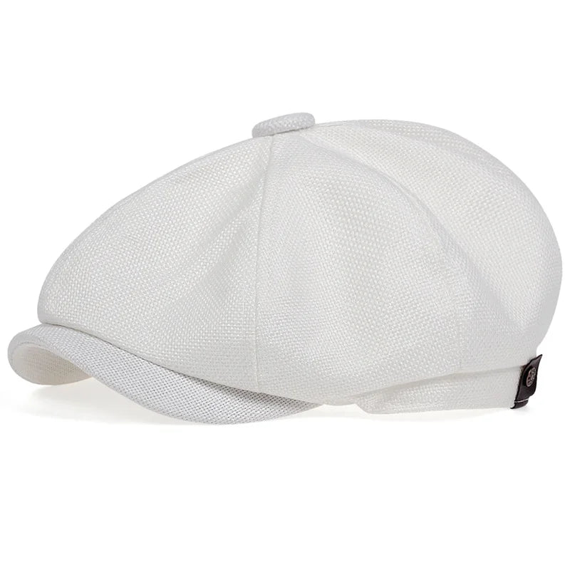 Unisex Casual Newsboy Hats white One Size