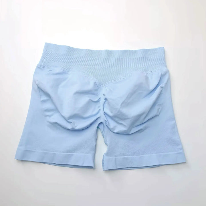 Women's Fitness Biker Shorts with Low Ribbed Band for Gym Workouts