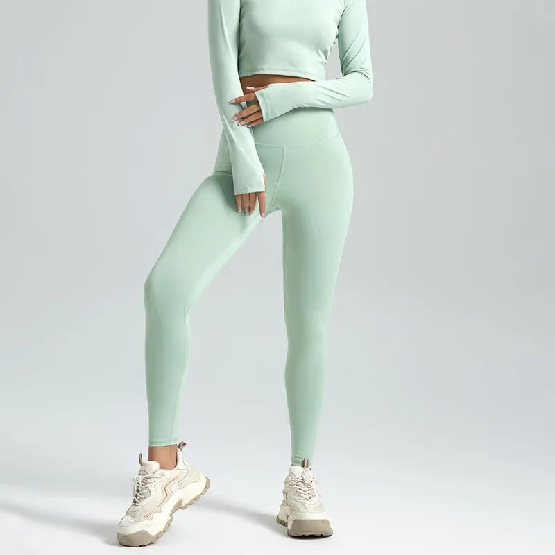 Women's Y2K High Waist Seamless Booty Lifting Gym Leggings Light green