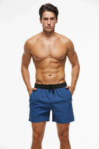 Men's Quick Dry Swim Trunks With Zipper Pockets Premium Navyblue