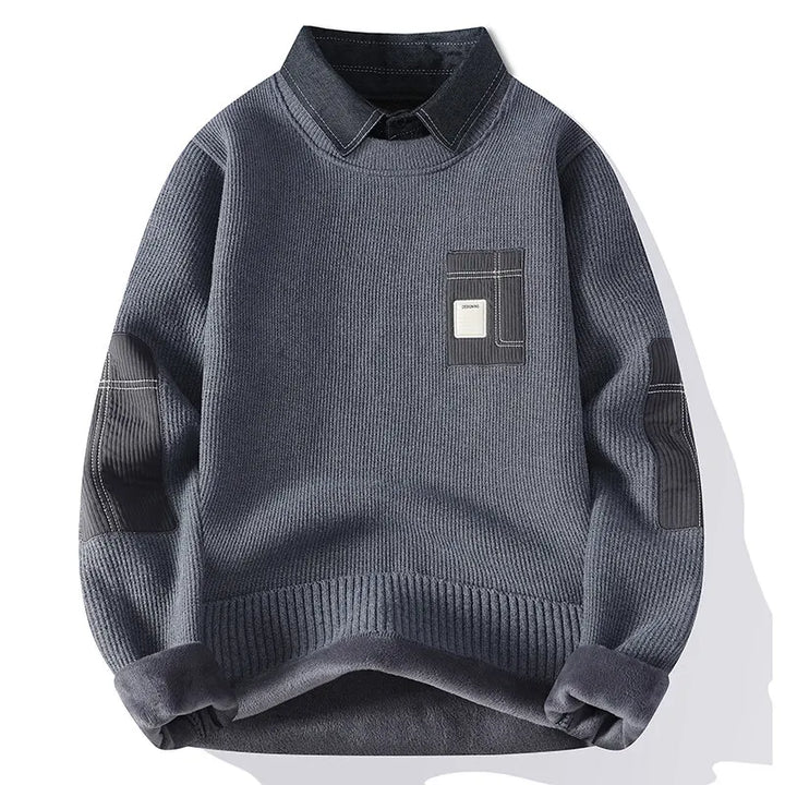 Men's Denim Knit Top-MODAUTLET
