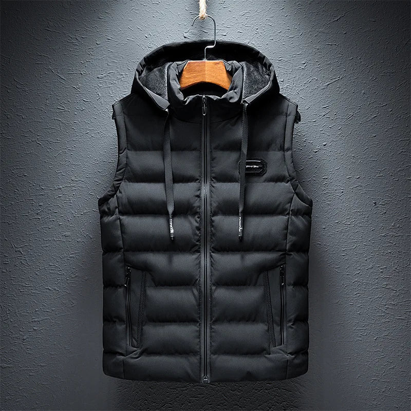 Men's Insulated Puffer Vest - Lightweight and Stylish Outerwear for Cold Weather Black