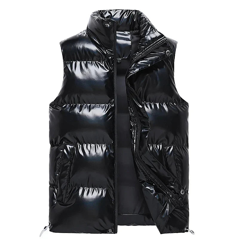 Men's Warm Quilted Down Vest - Insulated for Winter Comfort
