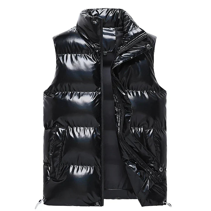 Men's Warm Quilted Down Vest - Insulated for Winter Comfort