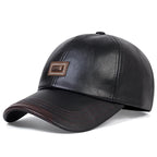 Authentic Cowhide Leather Dad Cap Black