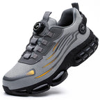 Men's Rotary Button Safety Trainer Shoes Gray