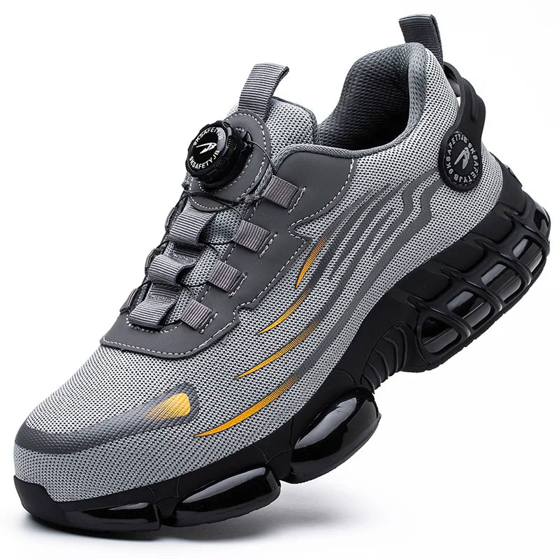 Men's Rotary Button Safety Trainer Shoes Gray