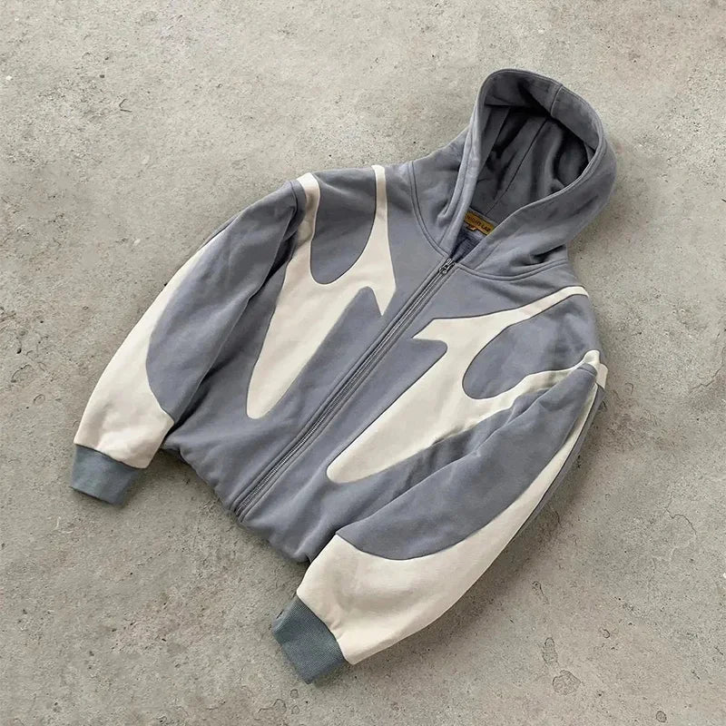 Women's Retro Letter Printed Devil Pattern Hoodie Casual Streetwear