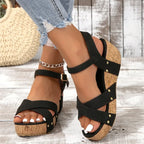 Women's Comfortable Buckle Wedge Sandals