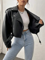 Casual Women's Leather Jacket black