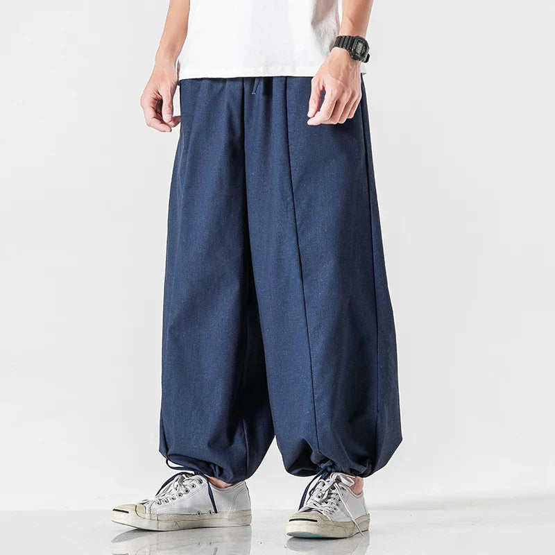 Men's Wide-Leg Japanese Pants - Suki Mirage Style