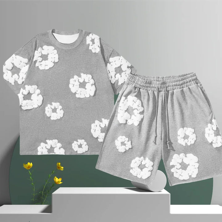 Men's Denim Tears Cotton Flower 3D Printed Shorts Set-MODAUTLET
