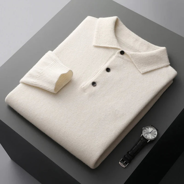 Men's Wool Polo Shirt-MODAUTLET