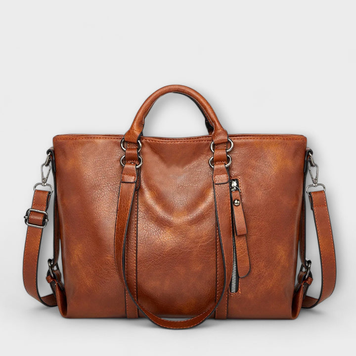 Olívia | Women's Large Leather Handbag Brown 39cm x 12cm x 27cm
