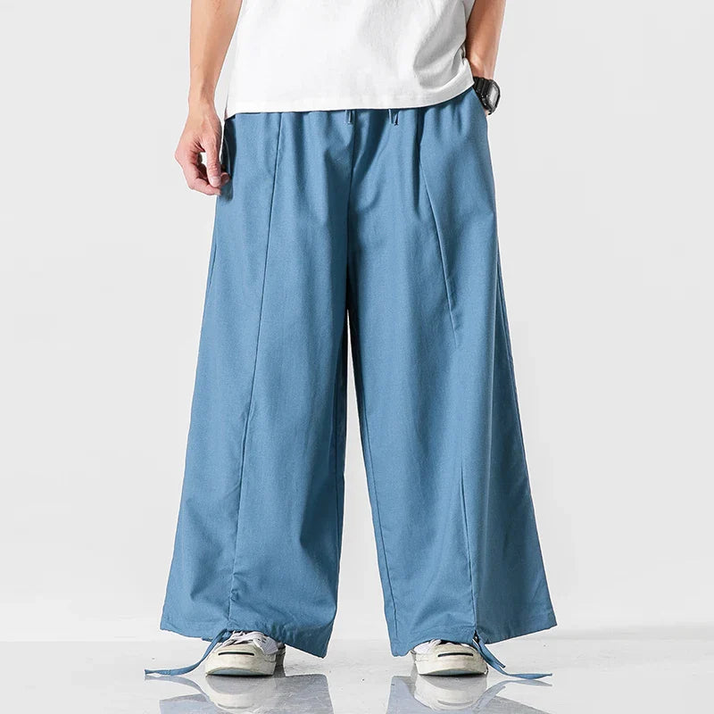 Men's Wide-Leg Japanese Pants - Suki Mirage Style