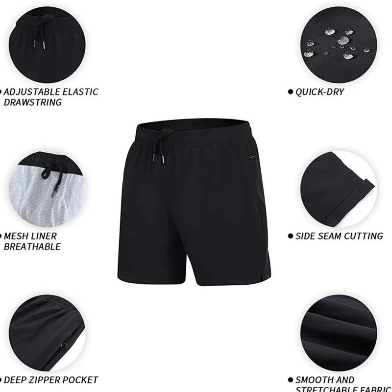 Men's Quick Dry Swim Trunks With Zipper Pockets Premium