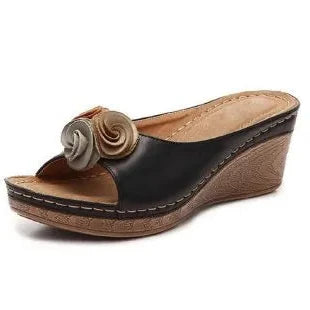 Women's Comfortable Leather Summer Sandals Black
