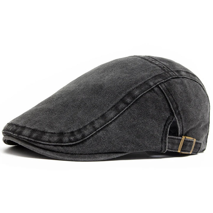 Unisex Vintage Cotton Beret with Adjustable Flat Visor-MODAUTLET