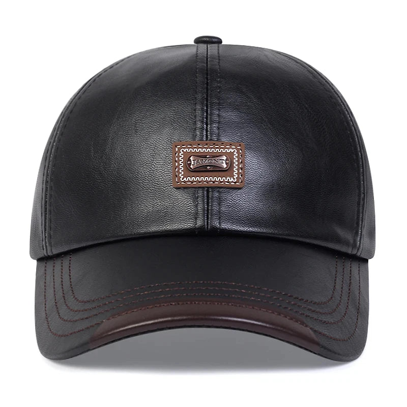Authentic Cowhide Leather Dad Cap-MODAUTLET