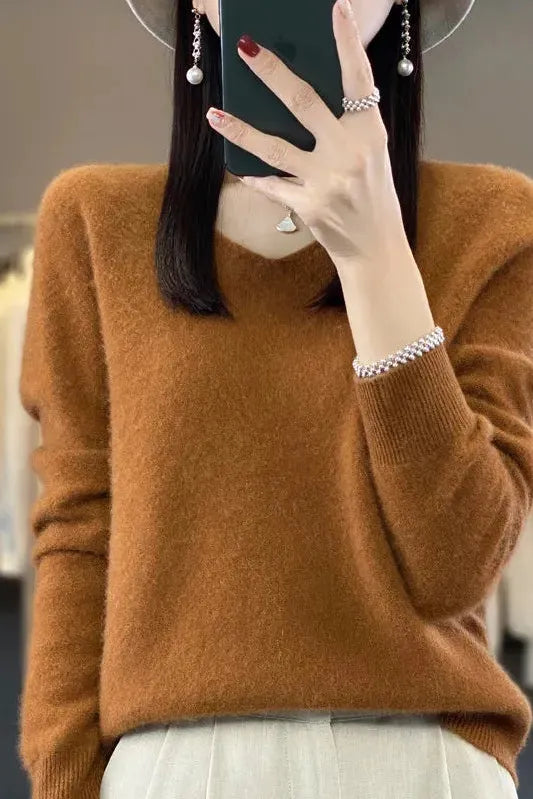 Women's Cozy Luxe Sweater - Harmonia Brown