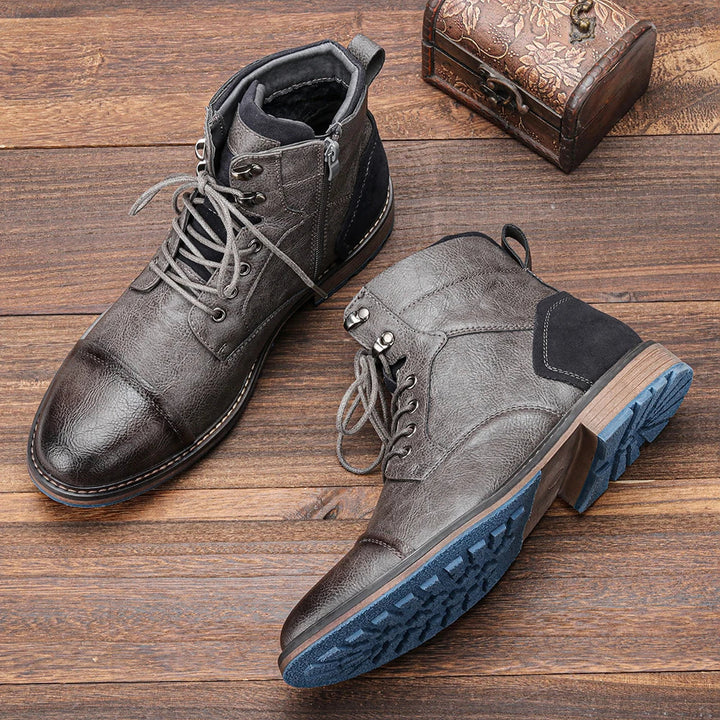 Frontier Leather Boots Durable Comfort Non Slip Sole for Men-MODAUTLET