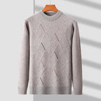 Men's Merino Wool Sweater - Premium Quality Knitwear Beige