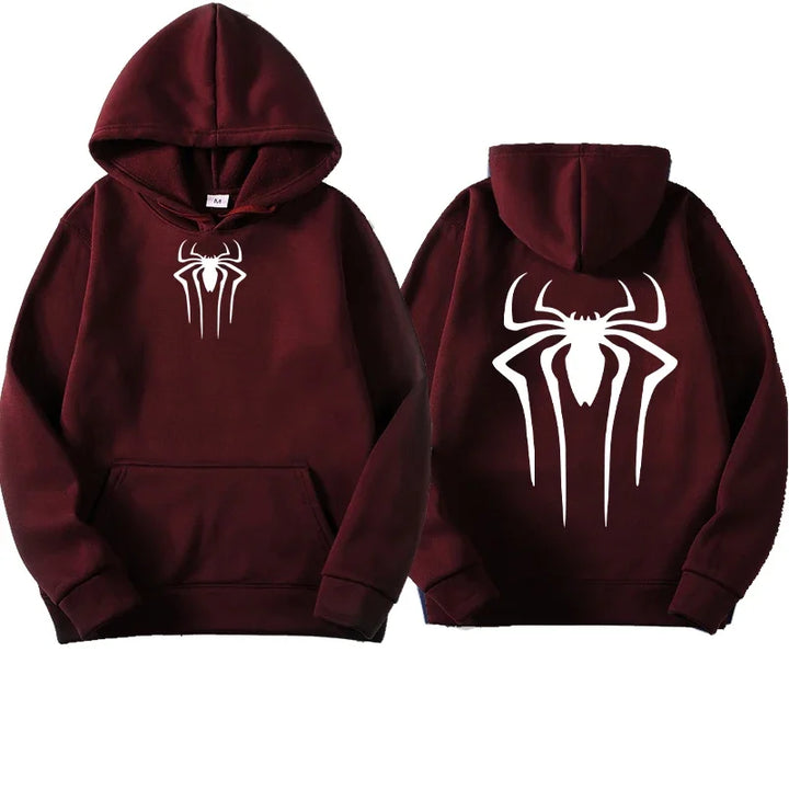 Spider Print Unisex Casual Hoodie Streetwear Style-MODAUTLET