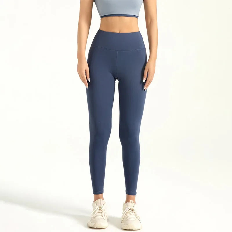 Women's Y2K High Waist Seamless Booty Lifting Gym Leggings Dark blue