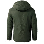 Men's Thickened Hooded Fleece-Lined Cotton Parka – Mid-Length Winter Coat with Multiple Pockets