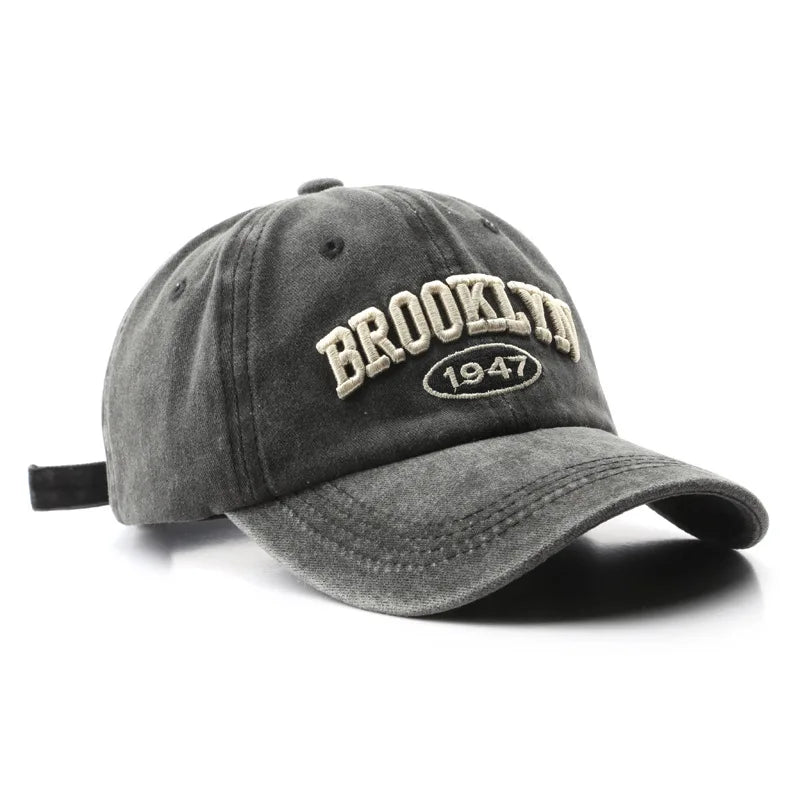 Adjustable Retro Brooklyn Embroidered Baseball Cap-MODAUTLET