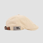 Vintage Cotton Ivy Flat Cap – Unisex Adjustable Beige 55 - 60 cm