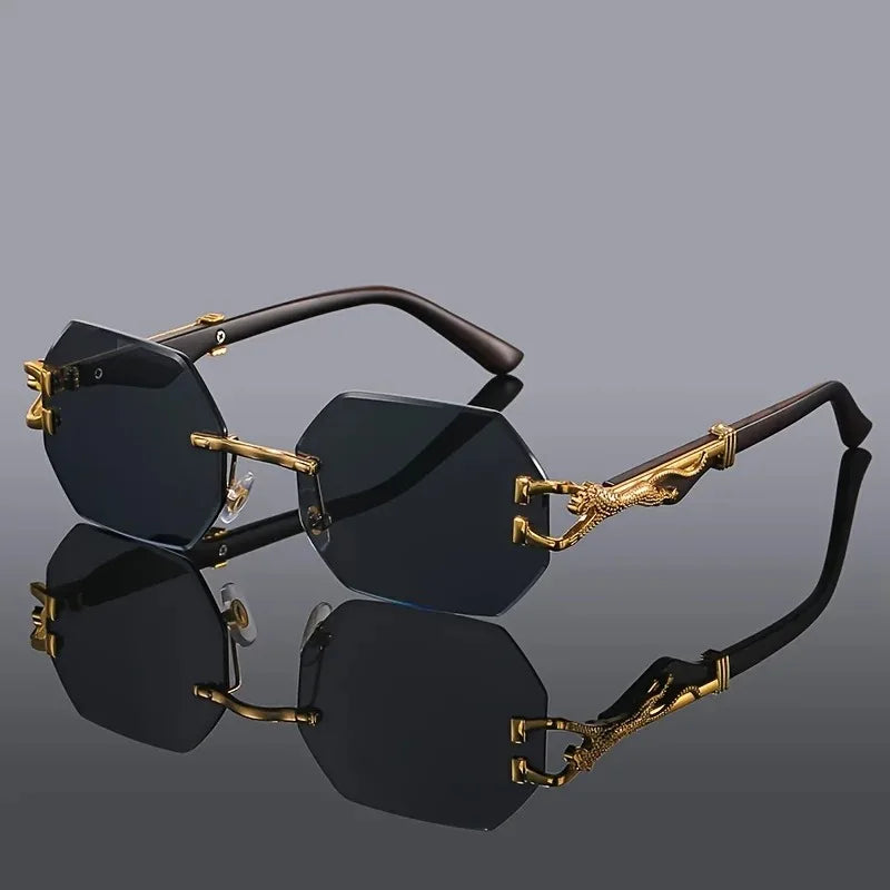 Jade Frameless Sunglasses - Stylish and Lightweight Black