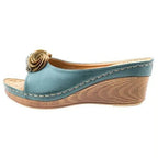 Women's Comfortable Leather Summer Sandals Blue