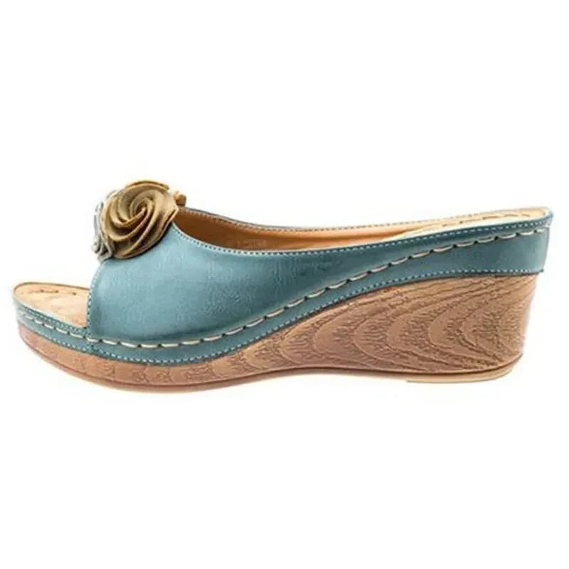 Women's Comfortable Leather Summer Sandals Blue