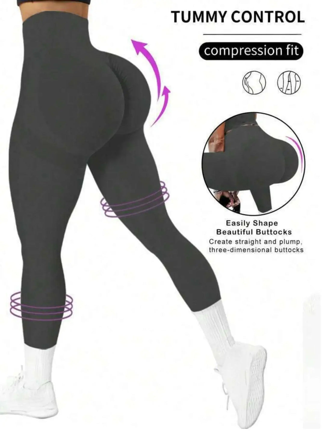 Women's High Waist Seamless Yoga Leggings with Tummy Control Gray dove