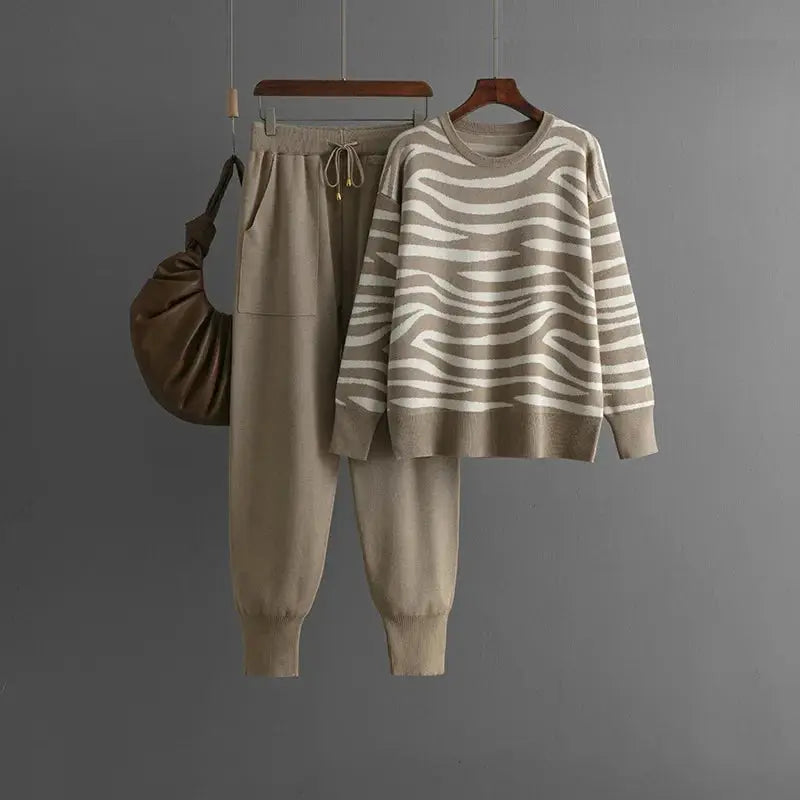 Cozy Knit Lounge Set for Ultimate Comfort Khaki One Size